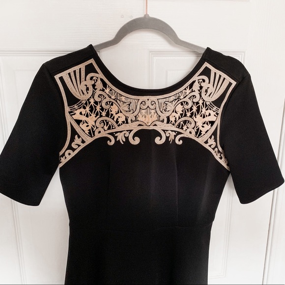 Jealous Tomato Short Dress - Black and Gold - Lace - Size Medium - Picture 2 of 5